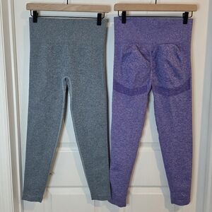 LEGGINGS High-Waisted, Tummy Control, Seamless Scrunch Butt Leggings 2 Pairs L
